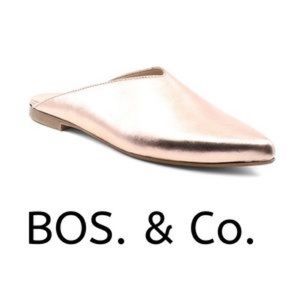 BOS & CO. “Furi” leather rose gold flats size 9